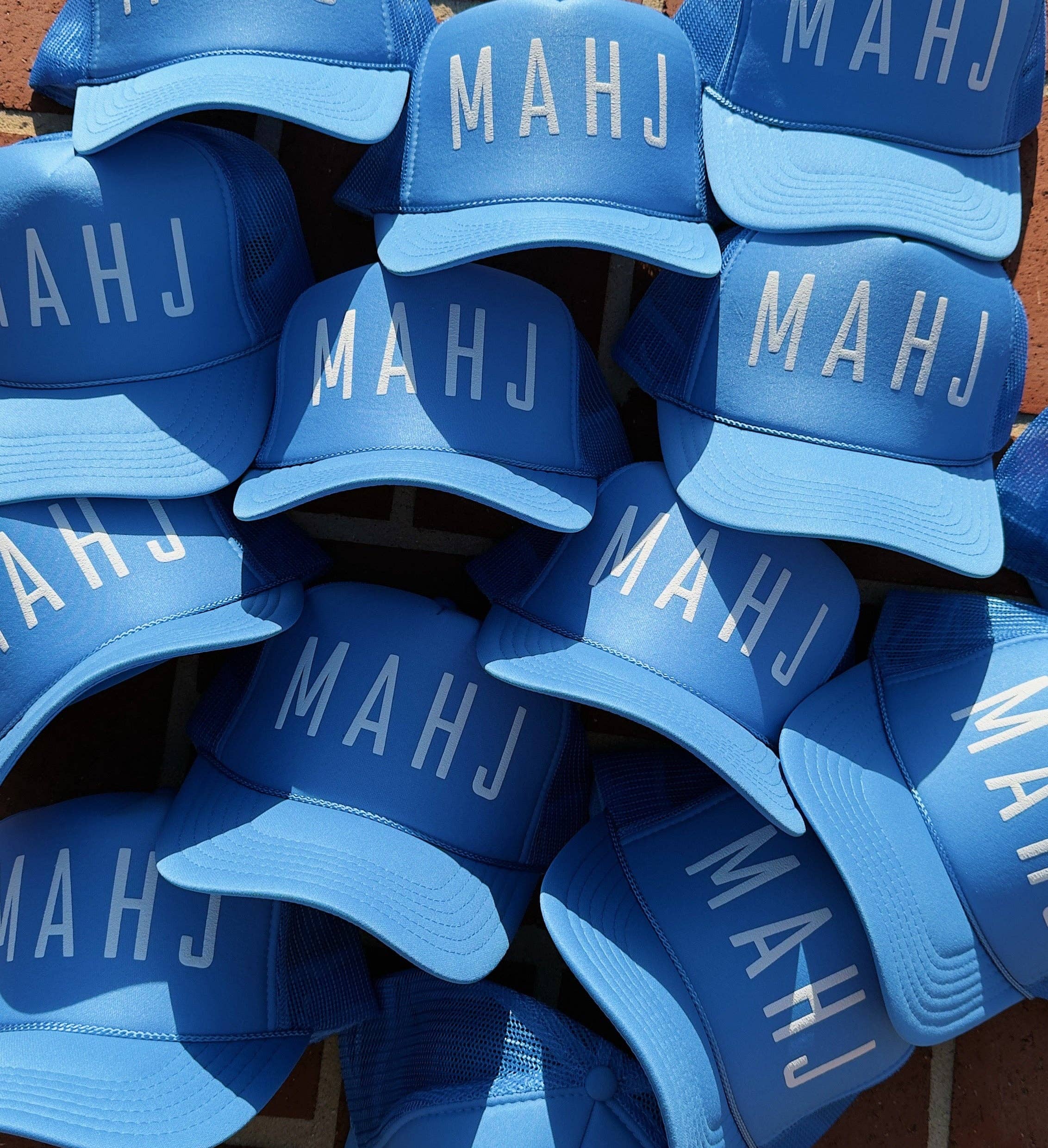Mahjong Mahj Blue Trucker Hat