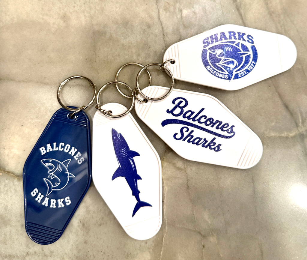 Sharks Double Sided Keychain Ribbon Holder