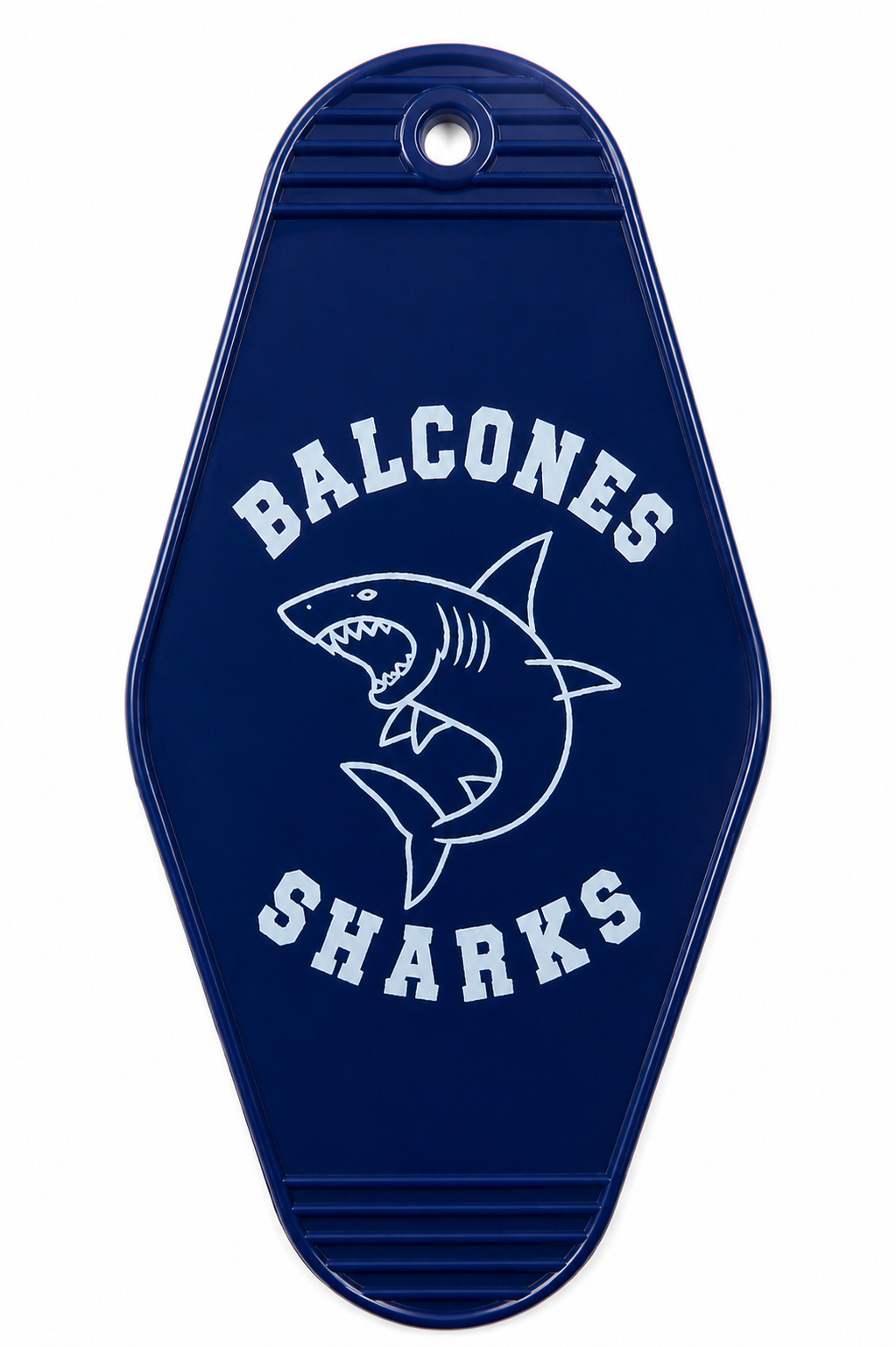 Sharks Ribbon Holder  – shark graphic in Navy Blue