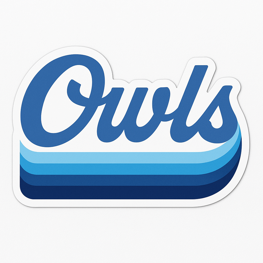 Retro Owls 3 Inch Sticker
