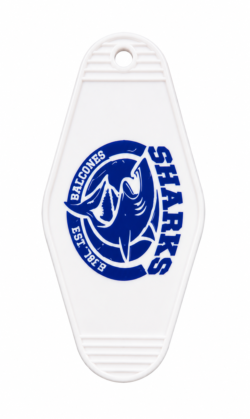Balcones Sharks Ribbon Holder  – official BCC Shark Logo white with blue graphic
