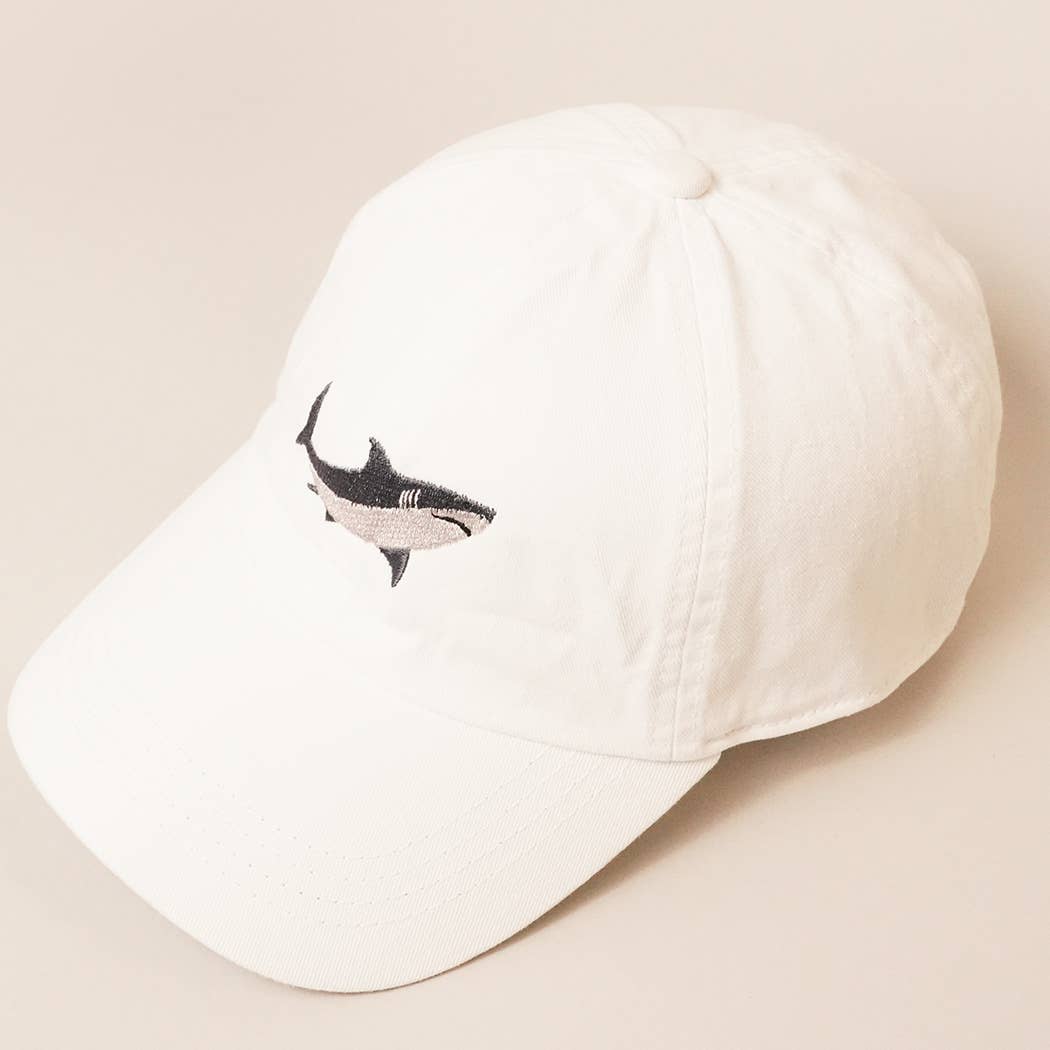 Shark Embroidered Baseball Cap Hat